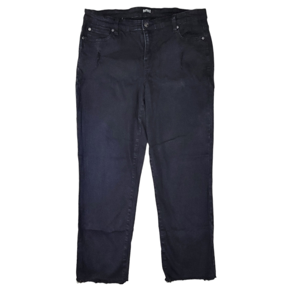 Buffalo David Bitton Black Jayme Mid Rise Straight Leg Vintage Denim Size 14